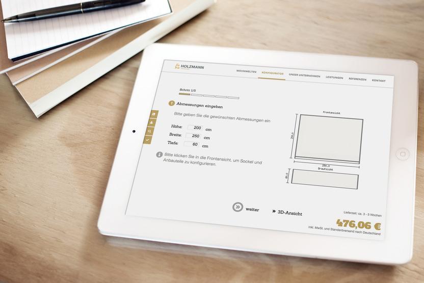 Möbelplaner Demonstration auf dem IPad